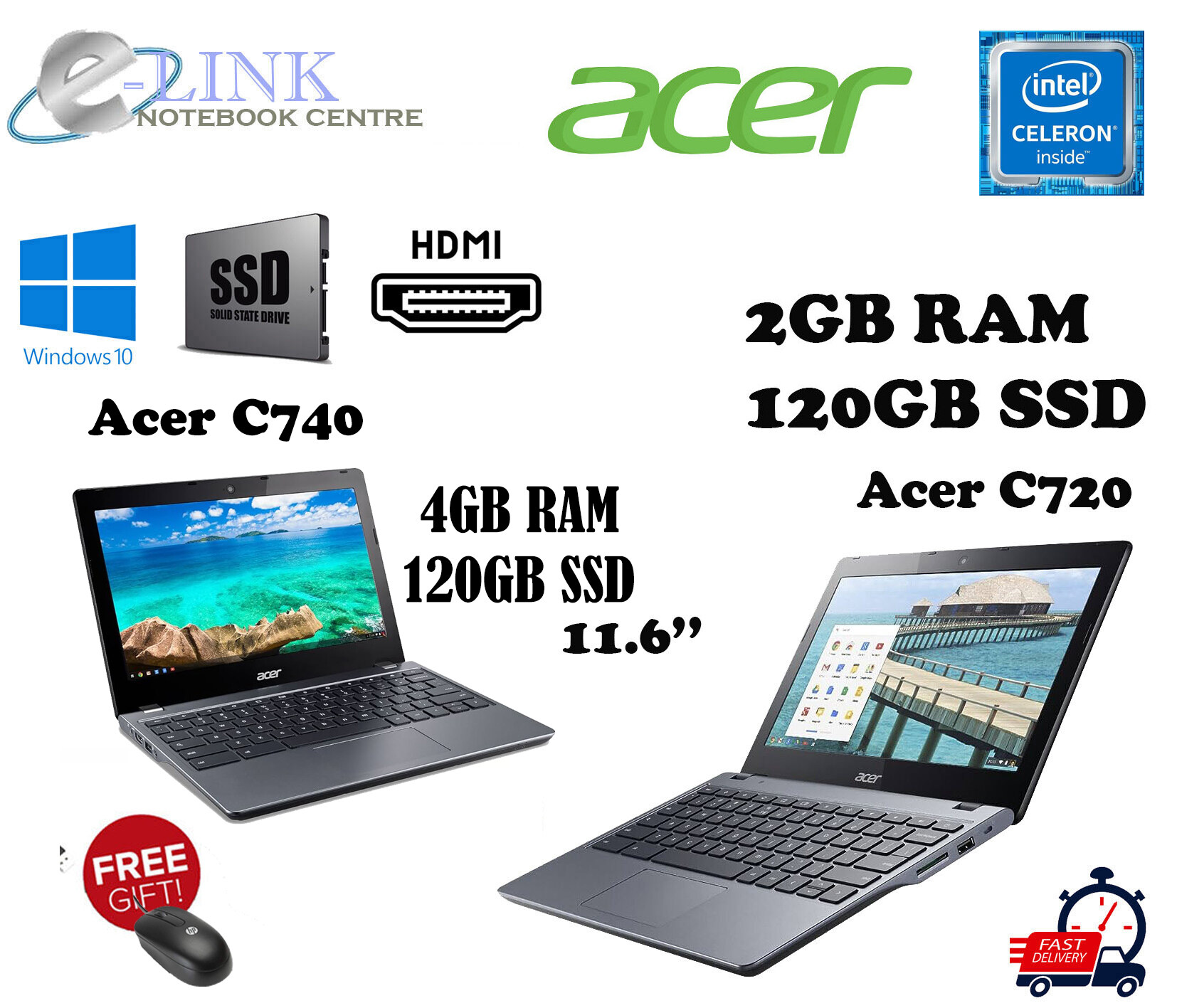 ( Termurah Acer C740 / C720 Windows 10 Laptop ) Acer Intel Celeron Dual ...