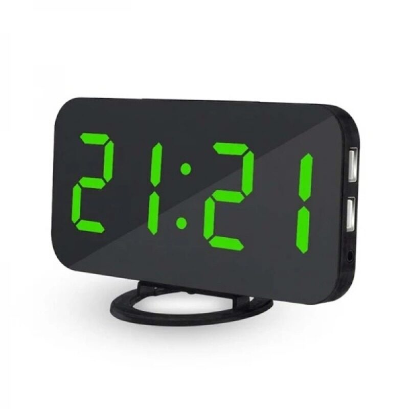 Đồng Hồ Báo Thức Kỹ Thuật Số Lớn 6.5 Inch Gương Đồng Hồ LED Để Bàn Đồng Hồ Màu Xanh Lá Cây bán chạy