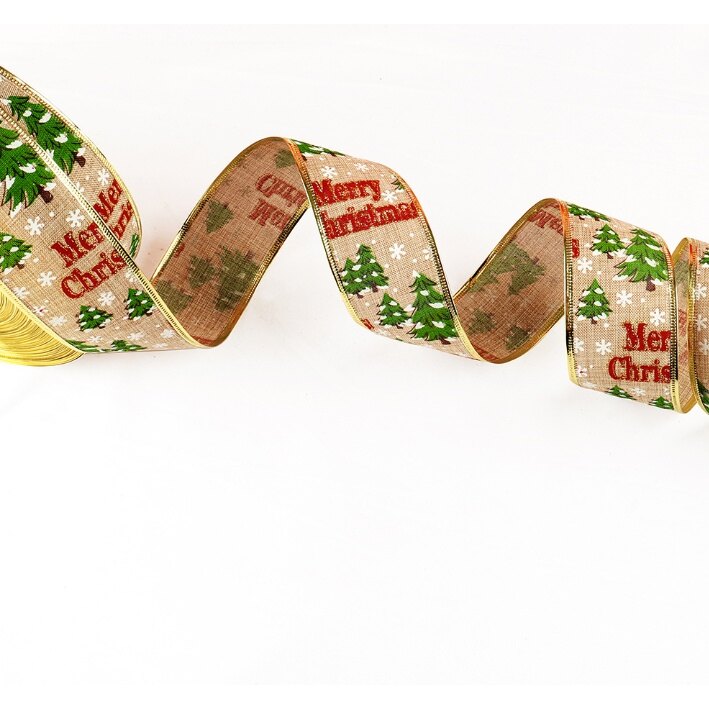 Dây ruy băng vải bố cây thông và chữtrang trí noel giáng sinh