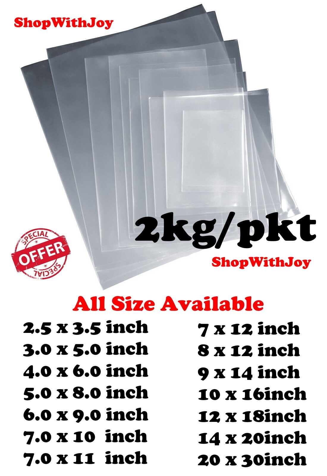 plastic bag size