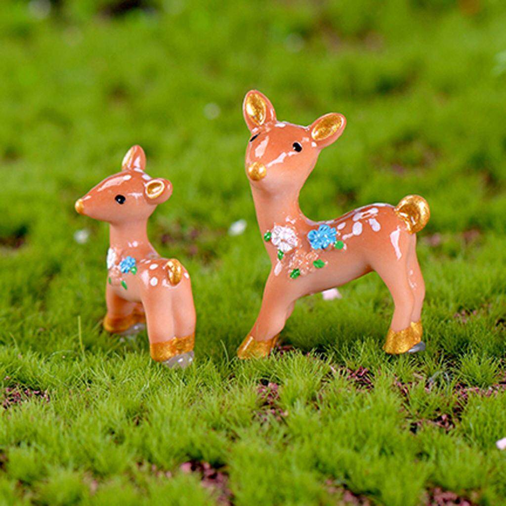 10pcs Kawaii Miniature Figurine Dollhouse Decor Mini Animal Plant Pots Fairy 