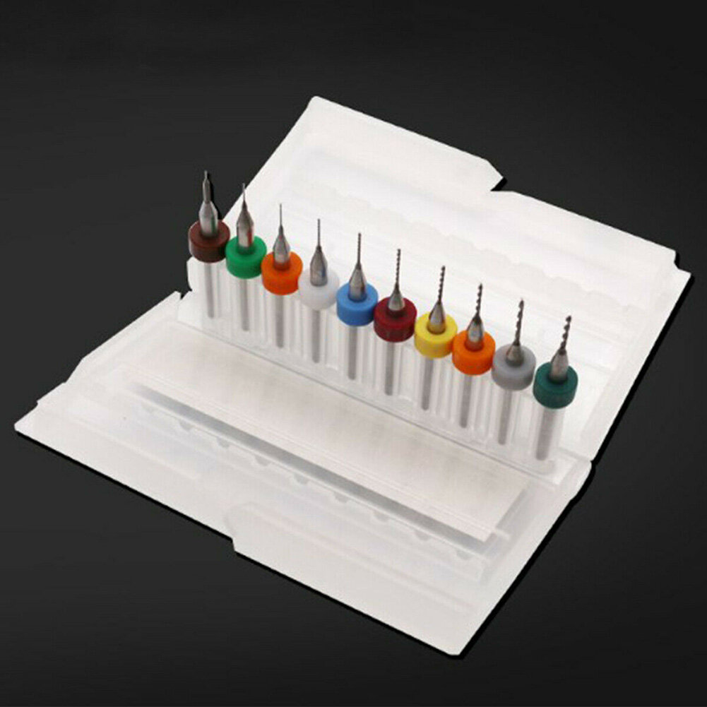 10pieces Mini Drill Bits Set For Print Circuit Board PCB CNC Board 0.6mm-1.5mm