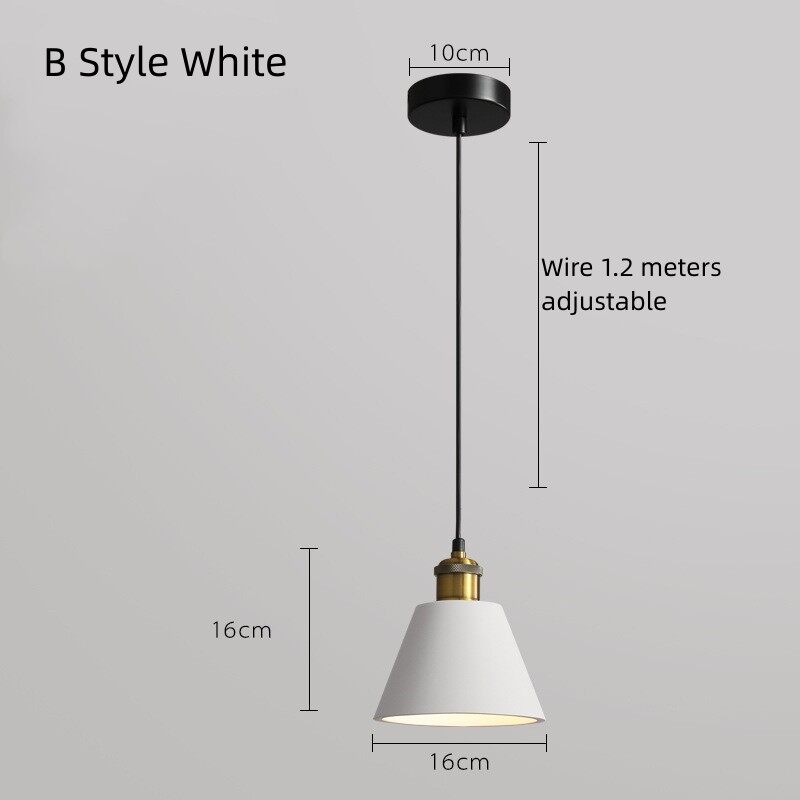 Nordic industrial style three head restaurant pendant lamp Macaron minimalist dining table bar pendant lamp bedroom bedside small pendant lamp