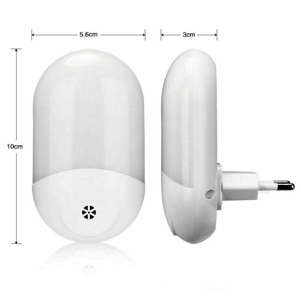 Tự Động LED Night Light Tường Cắm Trong Dusk Để Bình Minh Cảm Biến Ánh Sáng Đèn Trắng Ấm UK/EU Cắm
