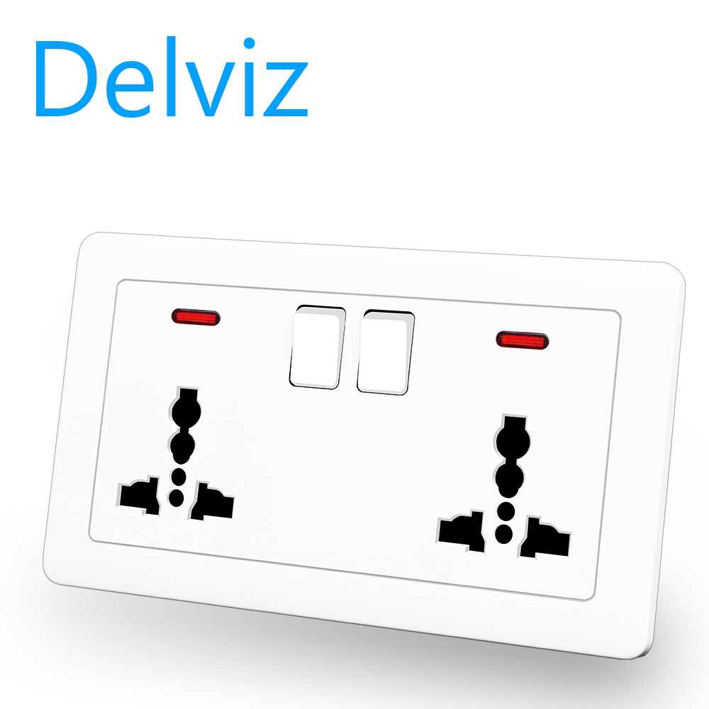 Delviz Ổ cắm điện 3 lỗ chuẩn EU tích hợp công tắc tiện dụng - INTL