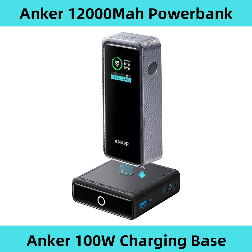 Anker Power Bank（12000mAh） + Charge base Anker 100W Charging Base for Anker Prime Power Bank | Lazada
