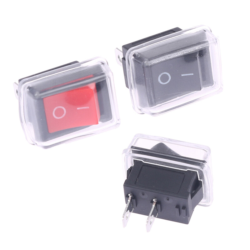 Amazing Boxe 5Pcs Push Button Mini Switch 2Pin On/Off Rocker Switch with waterproof cover