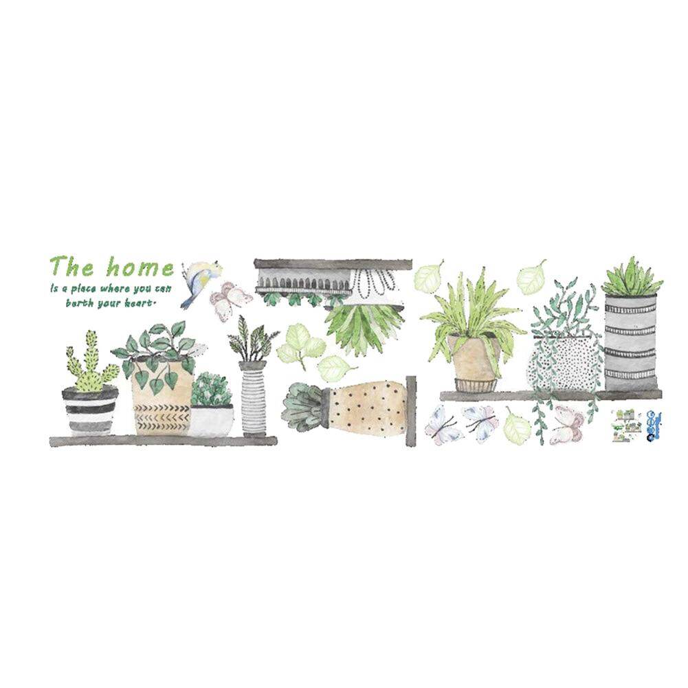 Fresh Bonsai Plant Wall Sticker Living Room Wallpaper Mural Decal Home Art Decor