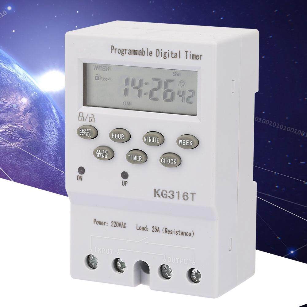 KG316T 220V Máy Vi Tính Thời Gian Điều Khiển Lập Trình Tự Động Hẹn Giờ Kỹ Thuật Số
