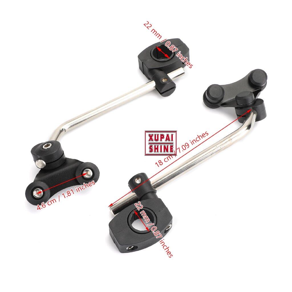 【XPS】Universal Windscreen Bracket holder 7/8" 22mm Standard Handlebar Windshield Mount Clamp Black