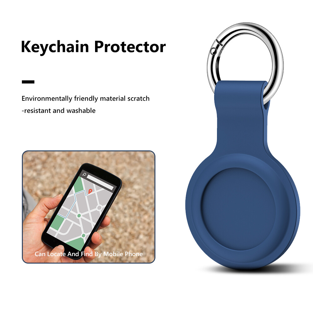 Portable Silicone Protective Cover with Keychain for Airtags Protective Case for Airtags