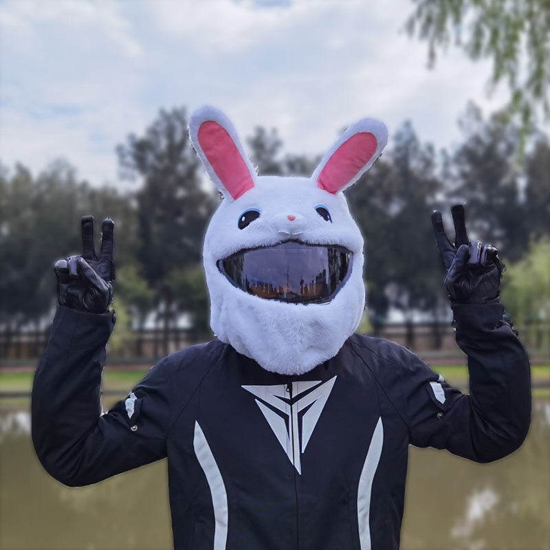 Easter bunny Cover Plush Hat for Helmet Fallface Module Helmet Openface Helmet