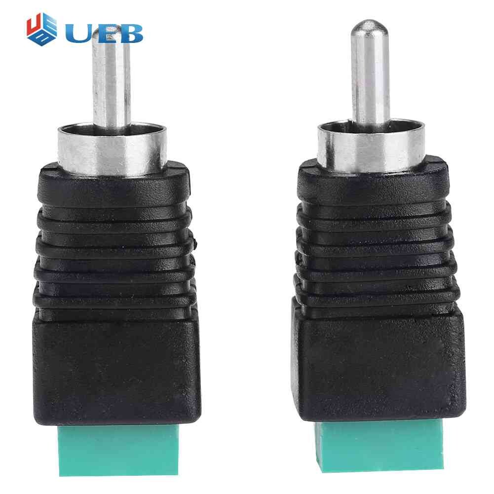 2pcs Speaker Wire Cable to Audio Male RCA Connectors Adapters Jack Plug