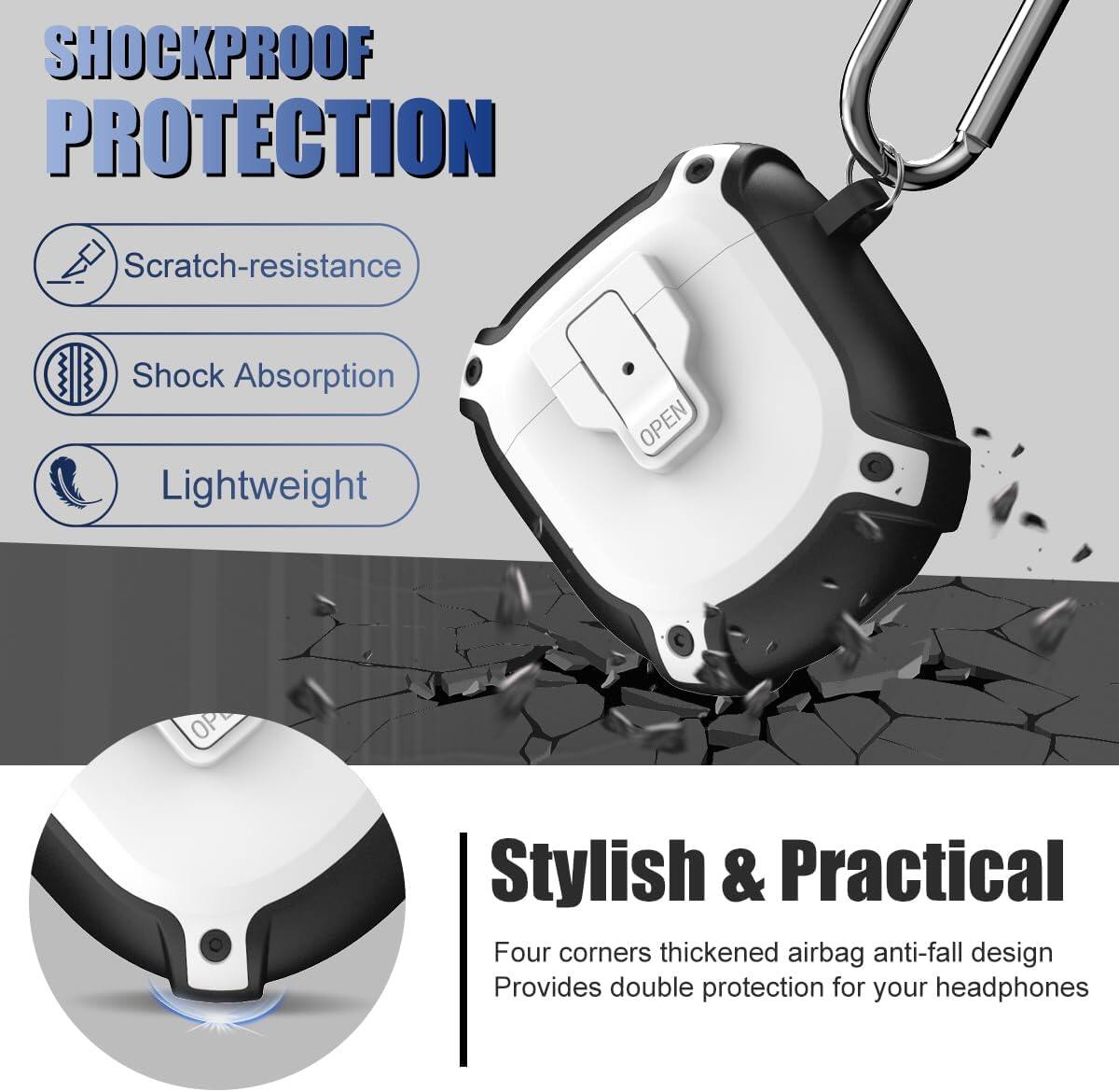 Headphone Case For Bose QuietComfort Earbuds 2 Bluetooth Wireless Earbuds Case Split Switch DesignCompatible with Bose QuietComfort Earbuds 2 Earphone Accessories