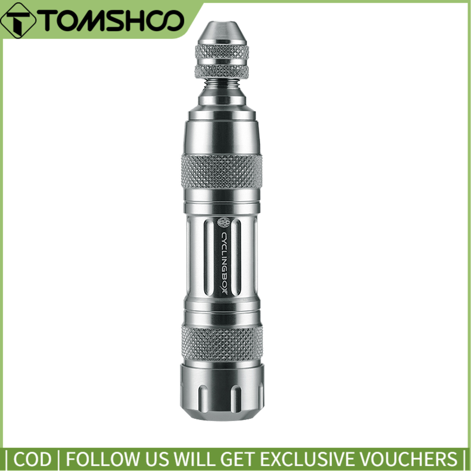 CYCLINGBOX Tubeless Bike Tire Repair Kit Ultralight Vacuum Aluminum Alloy Tire Repair Tool for Mountain Bike Automobile 3 Repair Plugs and 5 Tread Rubber Bike Maintenance Tool