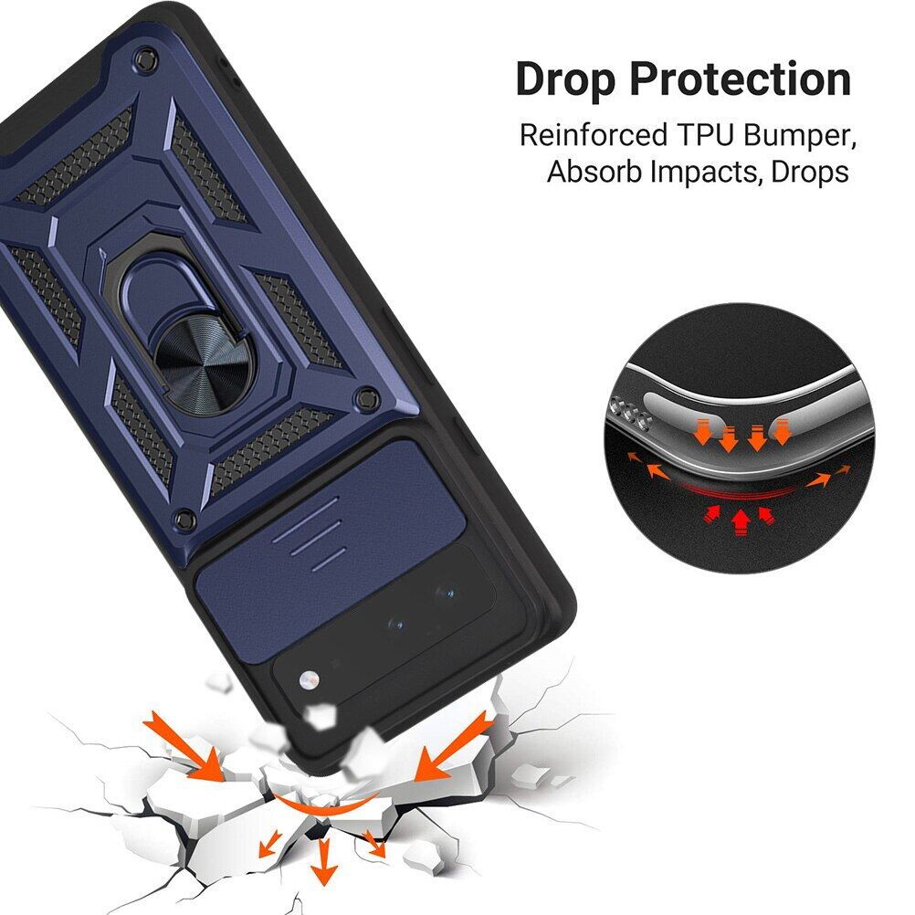 KEYSION Ốp Chống Sốc Cho Google Pixel 6 6 Pro Ốp Lưng Điện Thoại Có Vòng Móc Bảo Vệ Máy Ảnh Kéo Đẩy Cho Google Pixel 6 Pro