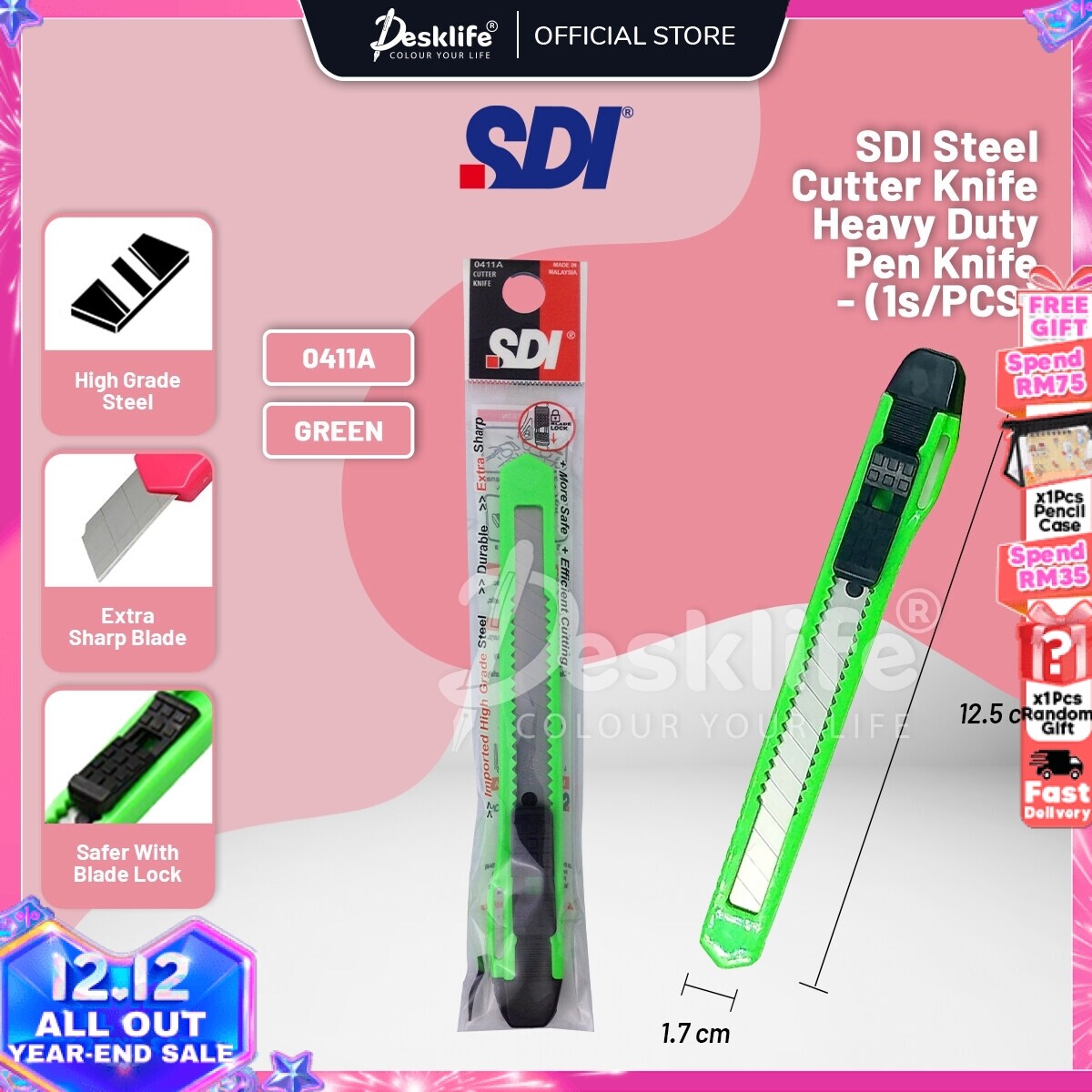 Desklife SDI Steel Cutter Knife Heavy Duty Pen Knife (0411A/0426A