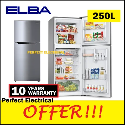 [FAST SHIPPING] Elba 250L Ultimo ER-G2521 Refrigerator Top Mount Freezer 2 Door Fridge Energy Saving ER-G2521(SV) Peti Ais / Peti Sejuk