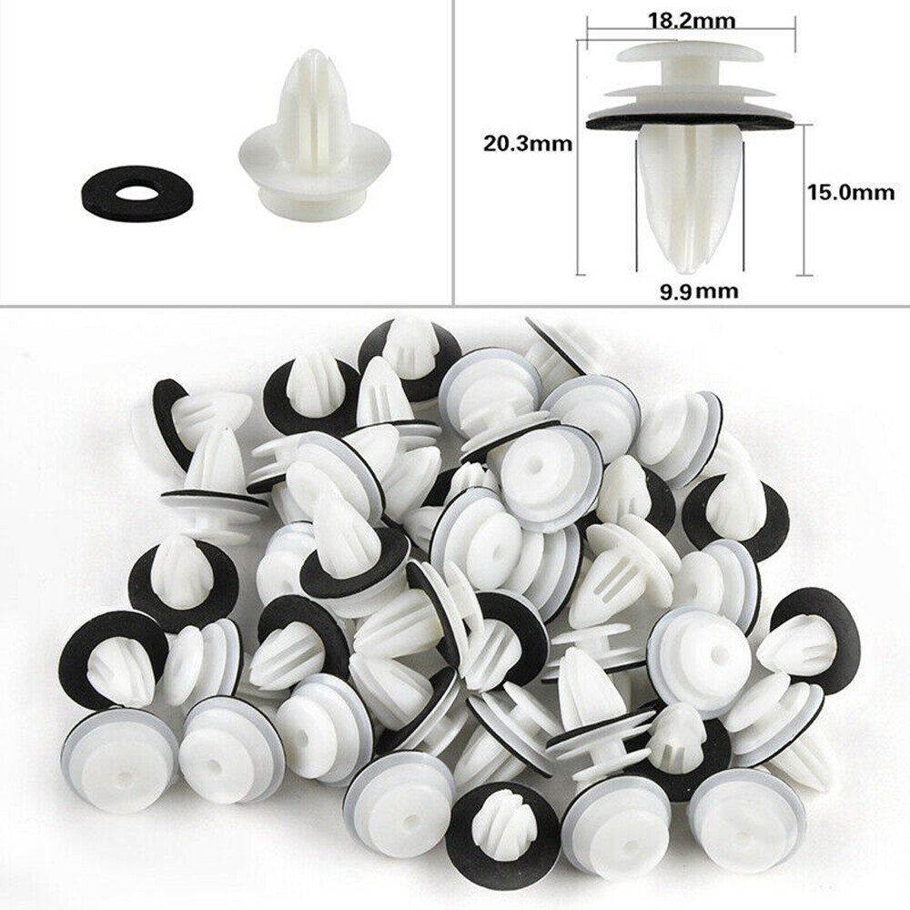 [Free Ship] 50pcs Plastic Trunk Screw Rivets Set Car Bumper Fender For Auto Fastener Clips Buckle + soundproof cotton