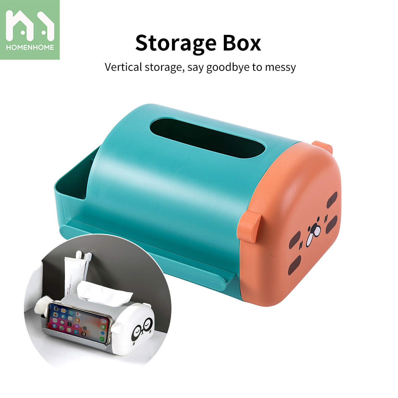 Homenhome Creative Tissue Box Desktop Multifunctional Paper Box Household Storage Box