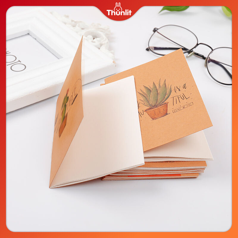 Thunlit túi nhỏ notepad trống Unlined số lượng lớn bán buôn Retro dễ thương Mini giấy kraft máy tính xách tay đồng bằng