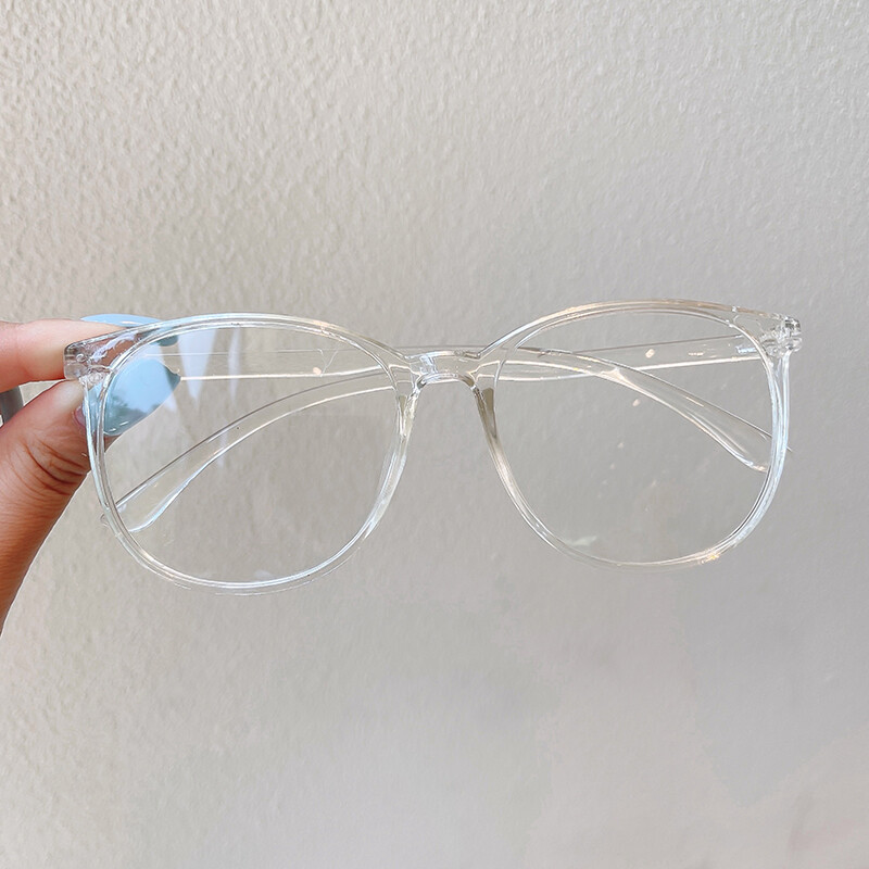Fashion plain and thin glasses large square frame transparent flat glasses unisex