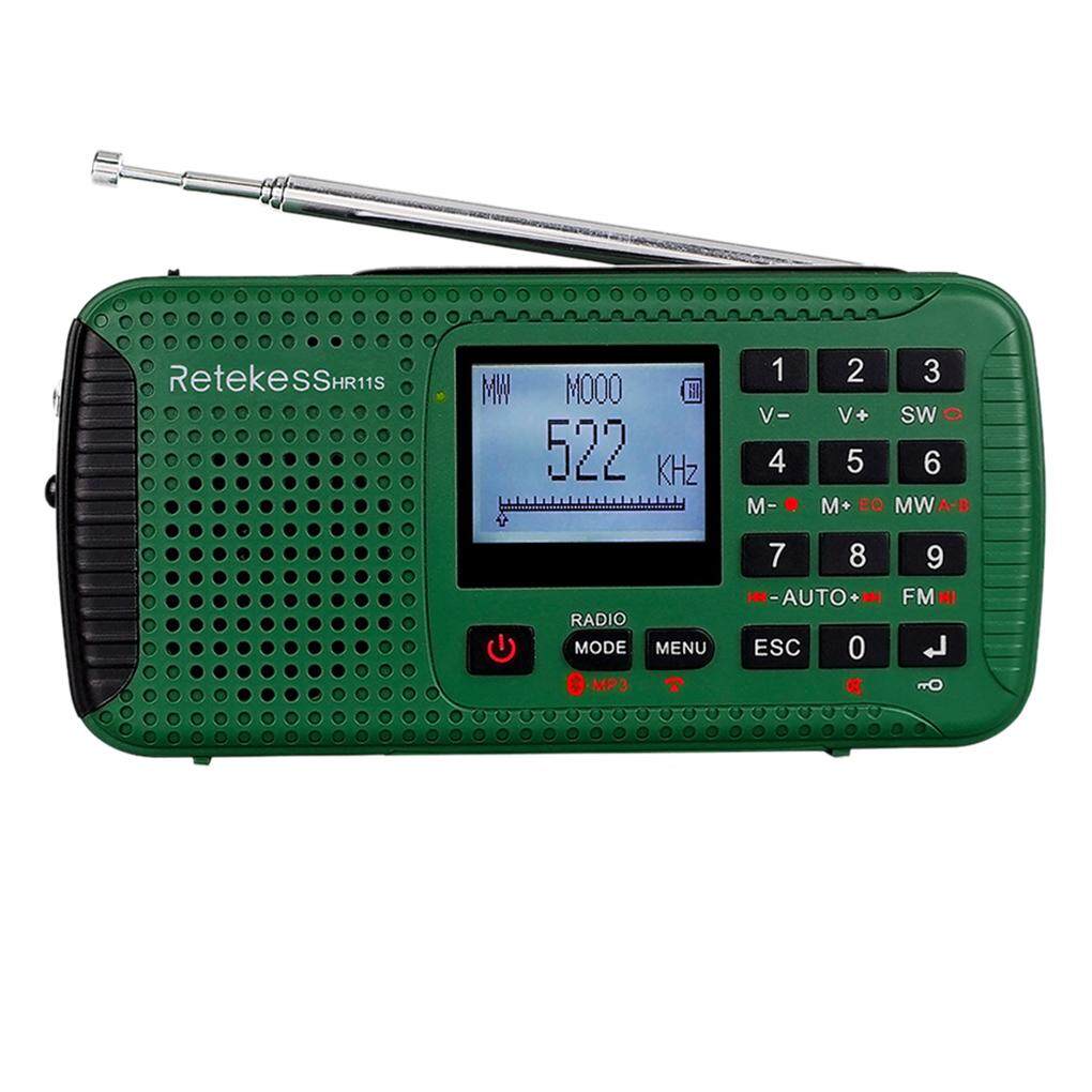 Green Retekess HR11S Shortwave Radio Emergency AM FM Dynamo Solar Radio ...