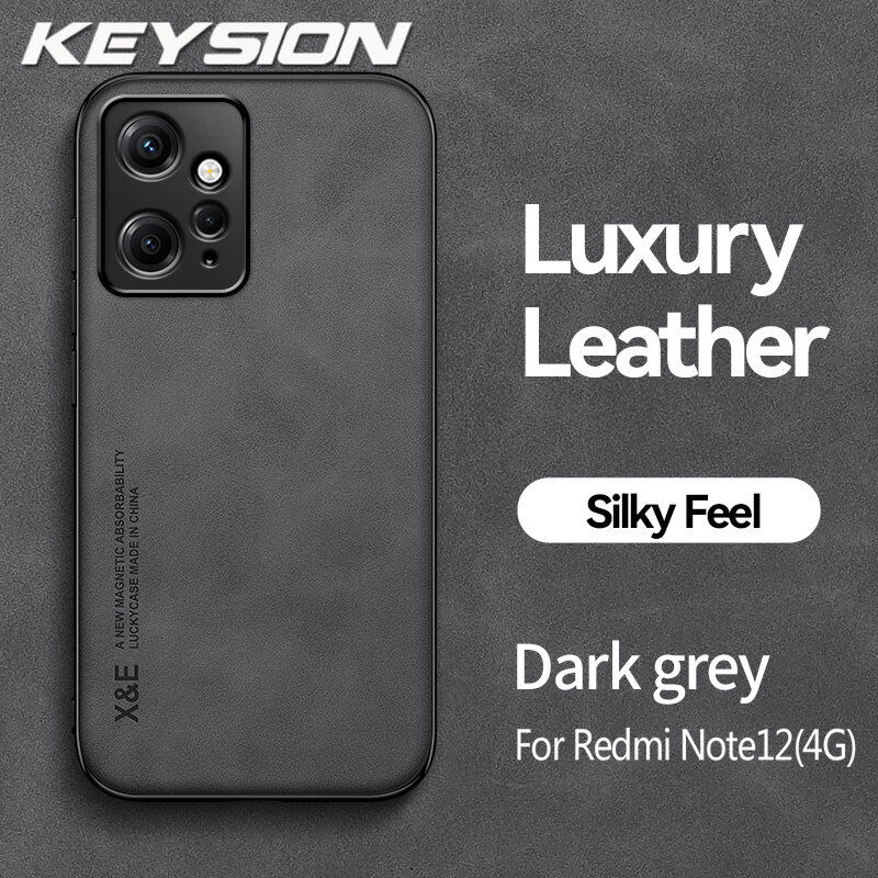 Keysion luxury leather case for redmi note 12 pro 5g silicone shockproof phone back cover for xiaomi redmi note 12 4g 12 pro+ 5g