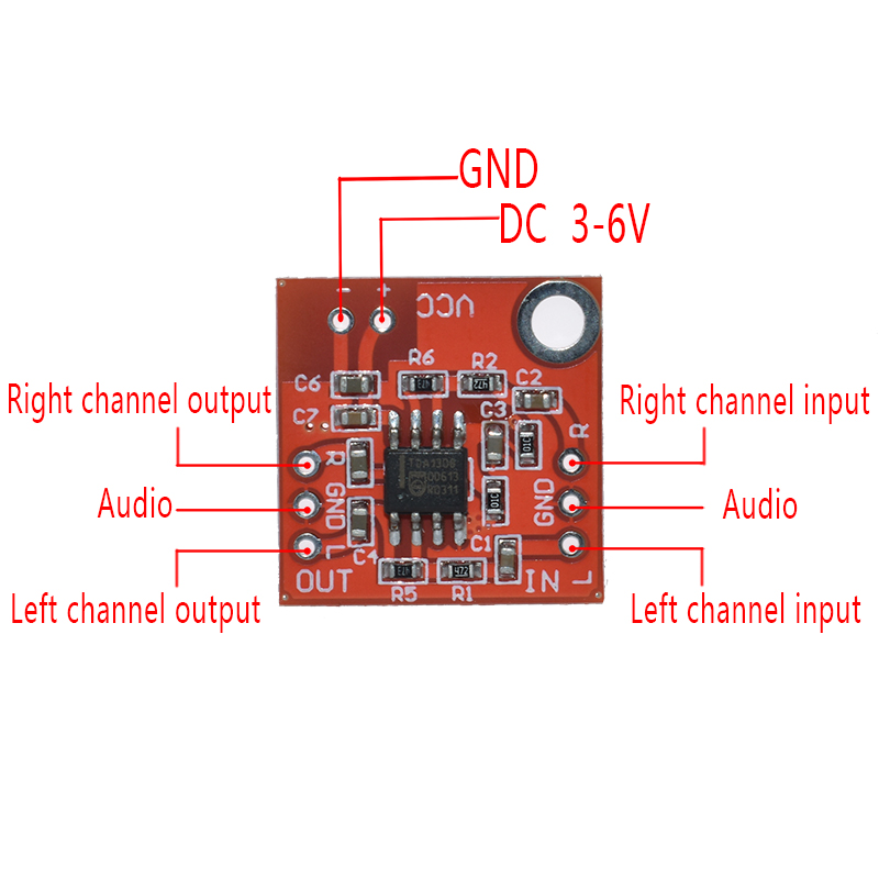 Bảng Mạch Khuếch Đại Tai Nghe Stereo TDA1308 Mô-đun Mạch Tiền Khuếch Đại Tai Nghe 3V-6V