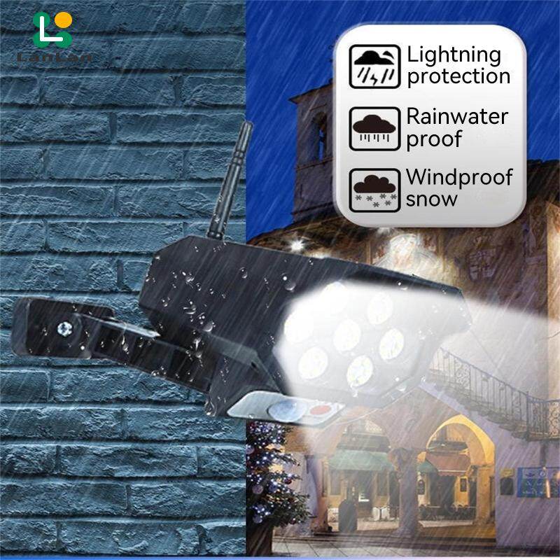 LanLan 42led Solar Security Light Motion Sensor Simulation Outdoor Fake Camera Rural Garden Wall Lamp Waterproof