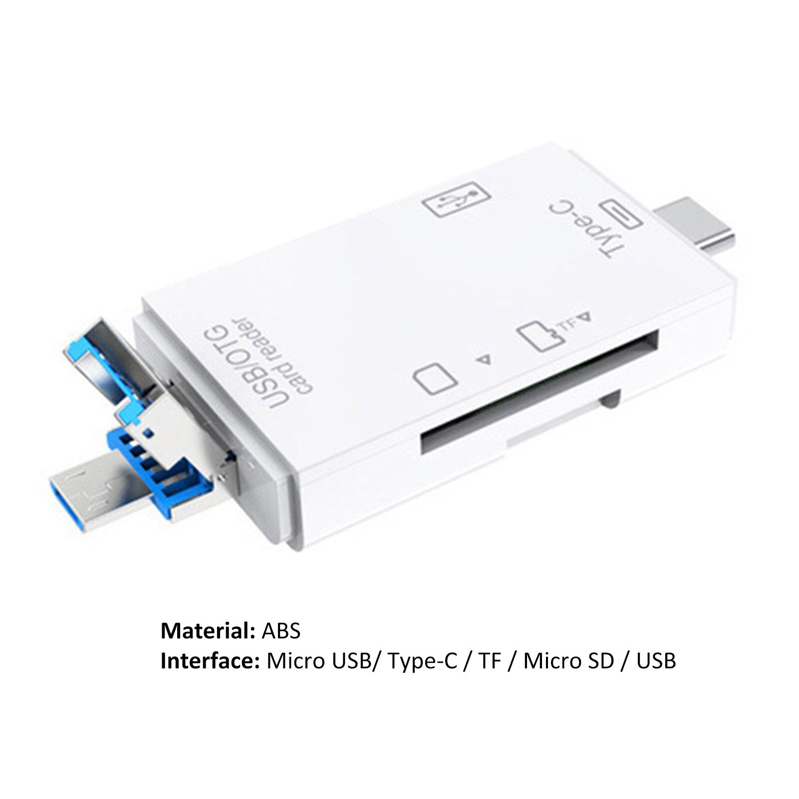 Valeriee 6-in-1 Multifunctional USB 3.0 Card Reader Mini Type-C TF-SD Card Reader OTG Adapter for Mobile Phone USB Card Reader
