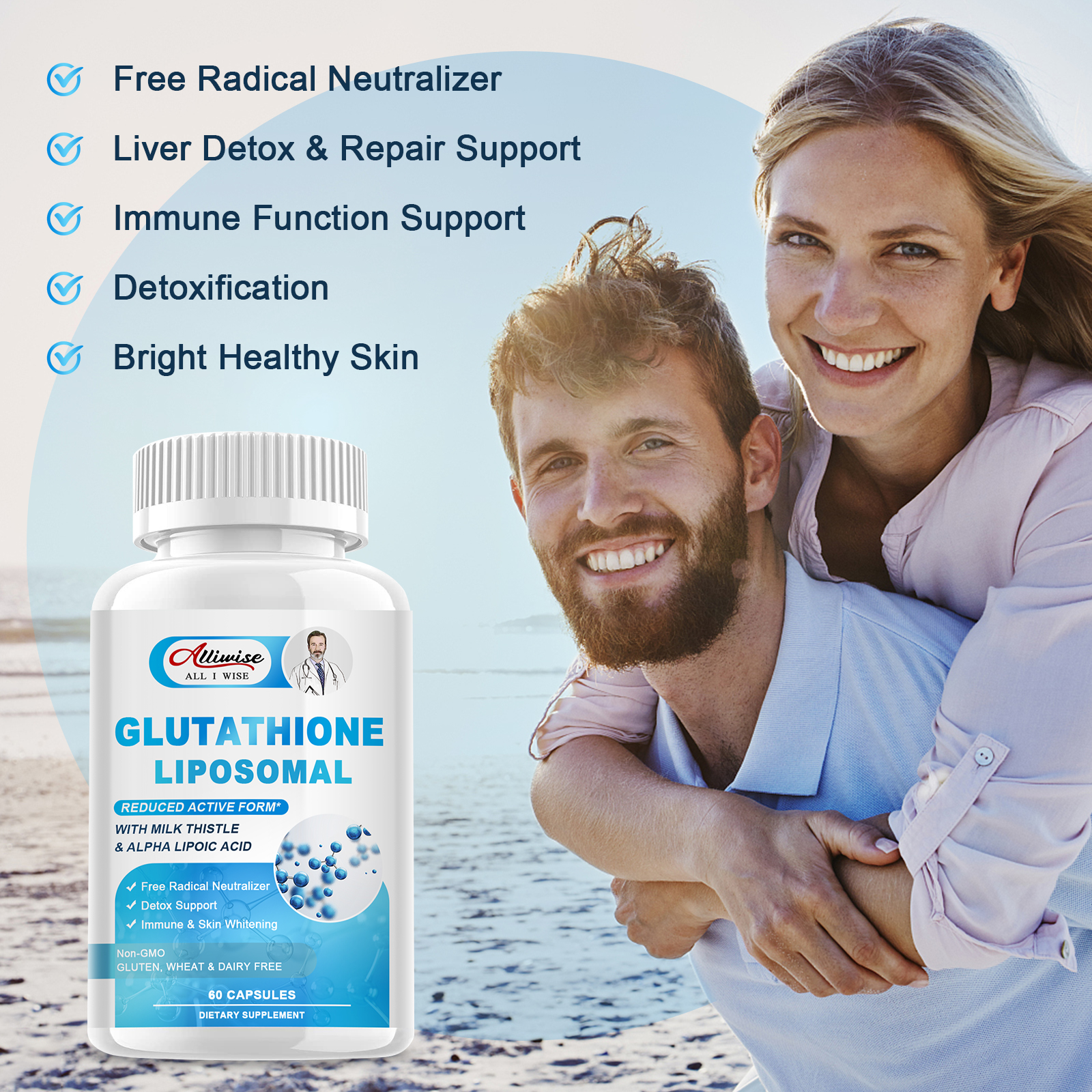 alliwise liposomal glutathione 1000mg For Whitening Skin Anti-aging Immune Health & Liver Support Enhanced Glutathione Absorption Vitamin C And D3 Support - Lazada best glutathione brands 5