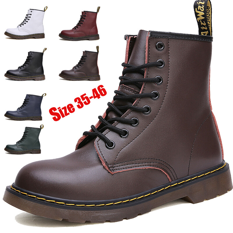 Ready Stock Brand Dr Casual Men Boots Martens Waterproof Couple Martins Boots Men Leather Doc Shoes Ankle Booties 2021 Black Classic Motorcycle Boots