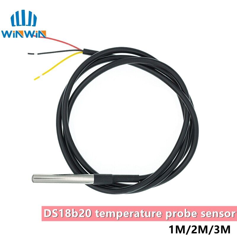 Ds1820 Stainless Steel Package Waterproof Ds18b20 Temperature Probe Temperature Sensor  1m/2m/3m 18b20 For Arduino