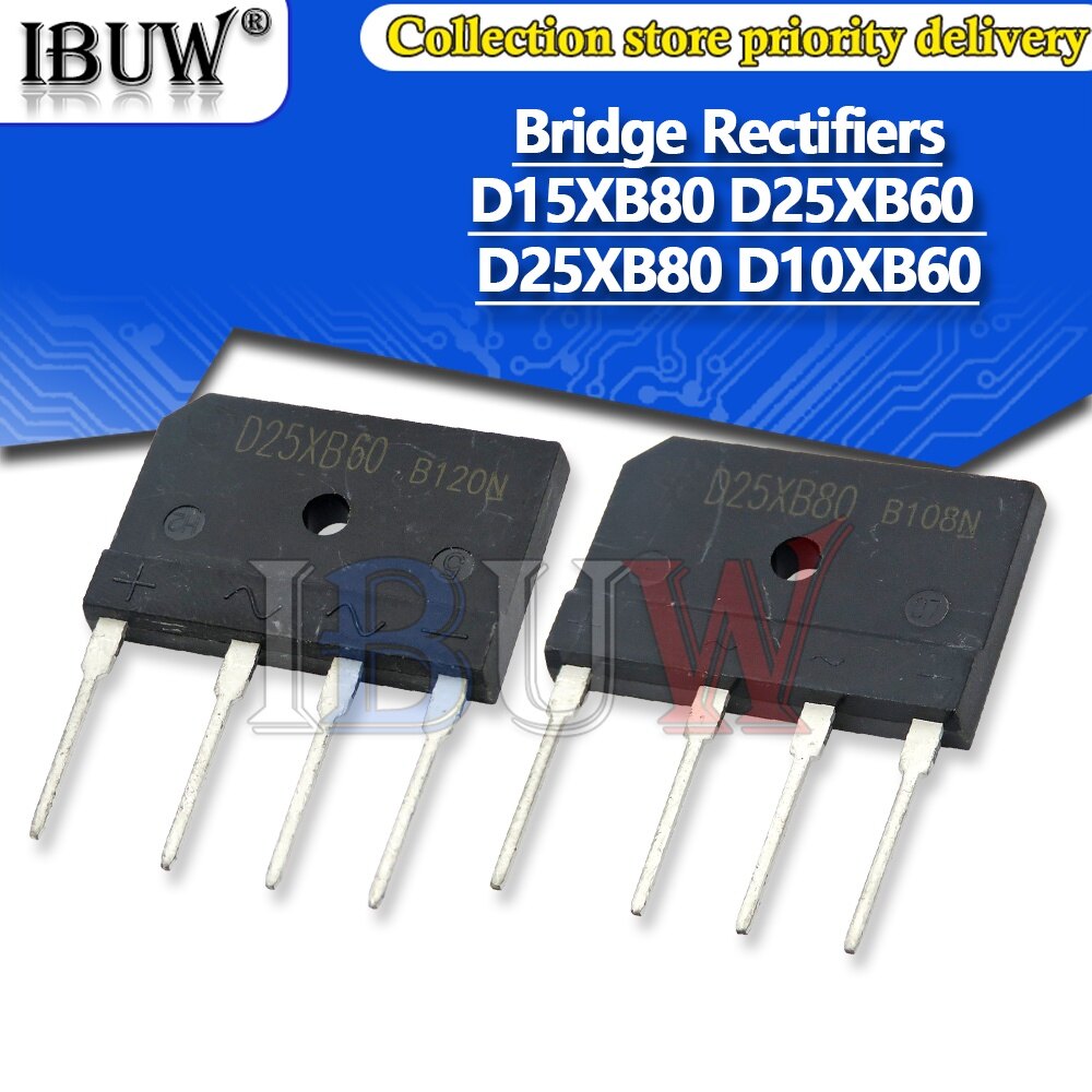 5pcs d15xb80 d25xb60 d25xb80 d10xb60 bridge rectifiers zip-4