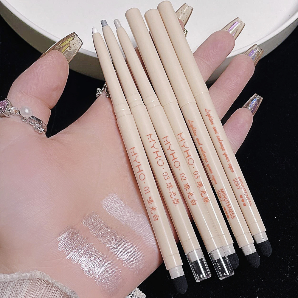 Bút Highlight Pearlescent Làm Sáng Tằm Với Bút Đầu Bọt Biển Phấn Mắt Kim Cương