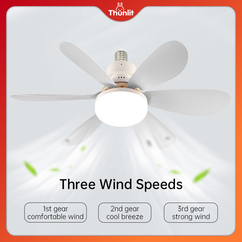 Quạt Trần Thunlit với ánh sáng E27 điều khiển từ xa hoa-Sharped 16.5 inch 30W Dimmable Quạt đèn