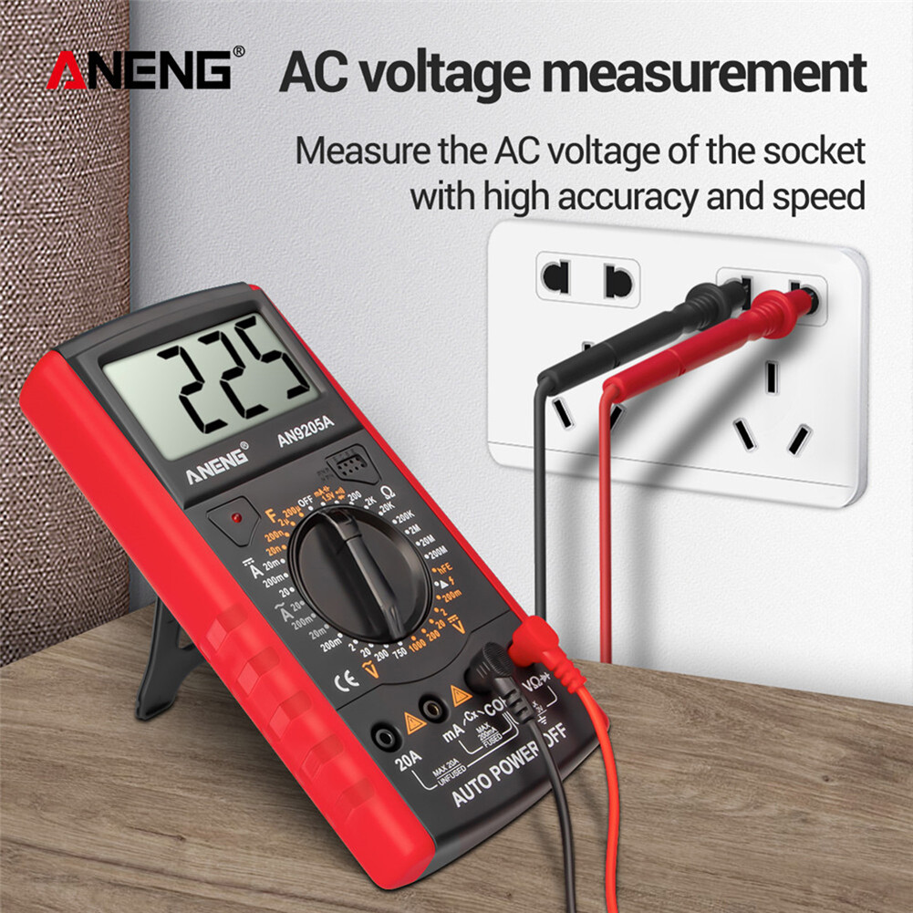 【ANENG】ANENG Đồng Hồ Vạn Năng Kỹ Thuật Số LCD AN9205, Vôn Kế, Ampe Kế Kháng Tester