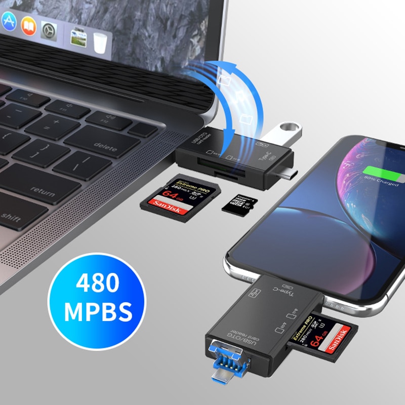 USB Micro SD/Đầu Đọc Thẻ TF USB 2.0 Mini Điện Thoại Di Động Đầu Đọc Thẻ Nhớ USB Tốc Độ Cao Bộ Chuyển Đổi Cho Laptop Phụ Kiện
