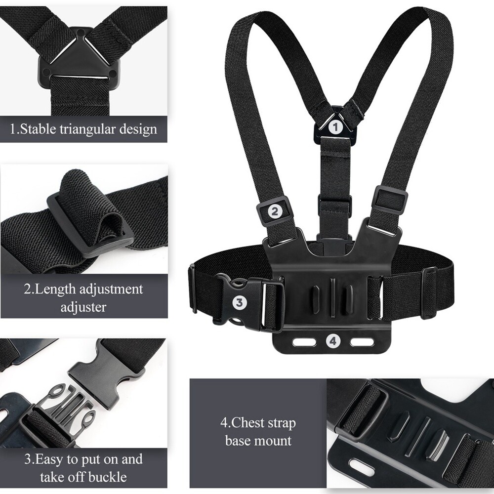 sanhe Mobile Chest Mobile Phone Shoulder Strap Holder Action Camera Accessories Double Shoulder Chest Strap Shooting 5 In 1 Set
