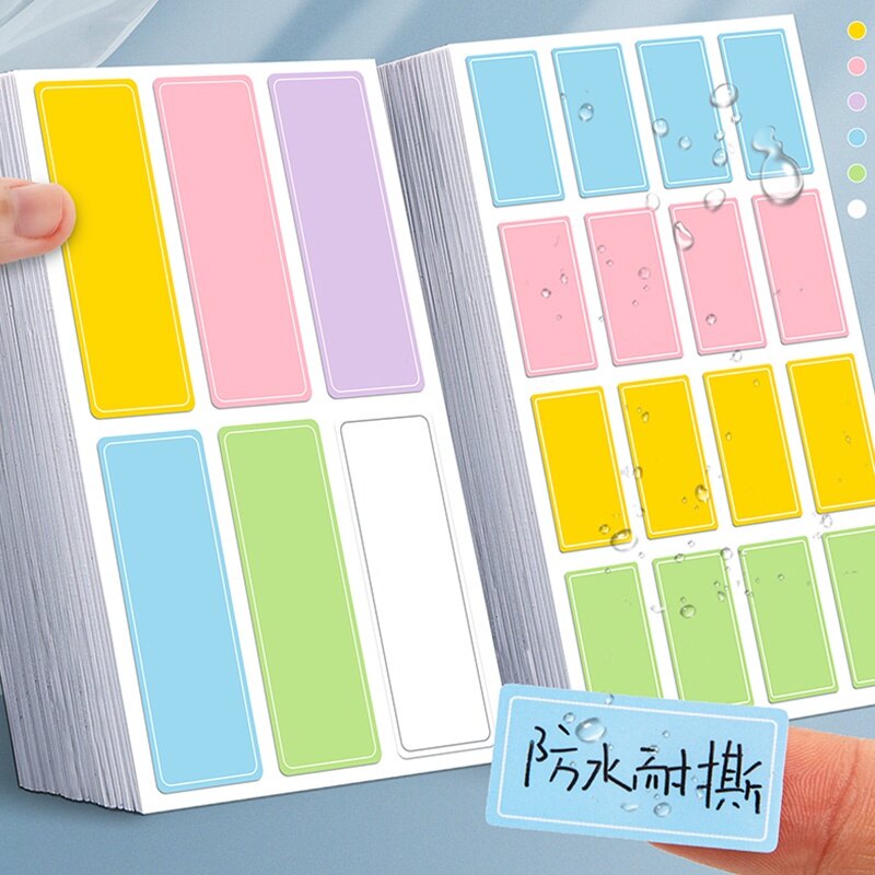10 Tờ Nhãn Dán Không Thấm Nước Màu Trơn Nhãn Dán Chỉ Mục Phân Loại Có Thể Xé Được