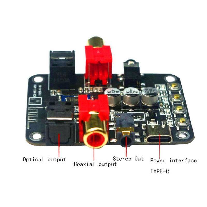 Bộ Thu Tín Hiệu 2 Trong 1 Bo Mạch DAC Bộ Chuyển Đổi Không Dây Bluetooth 5.0 Đồng Trục Kỹ Thuật Số Âm Thanh Stereo 3.5MM 24BIT 192K