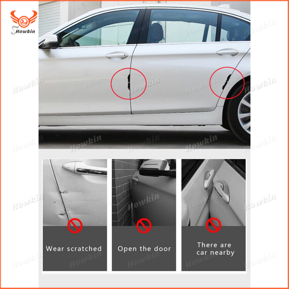 4 cái bảo vệ cửa xe ô tô bảo vệ cạnh chống va chạm bảo vệ Dải với logo