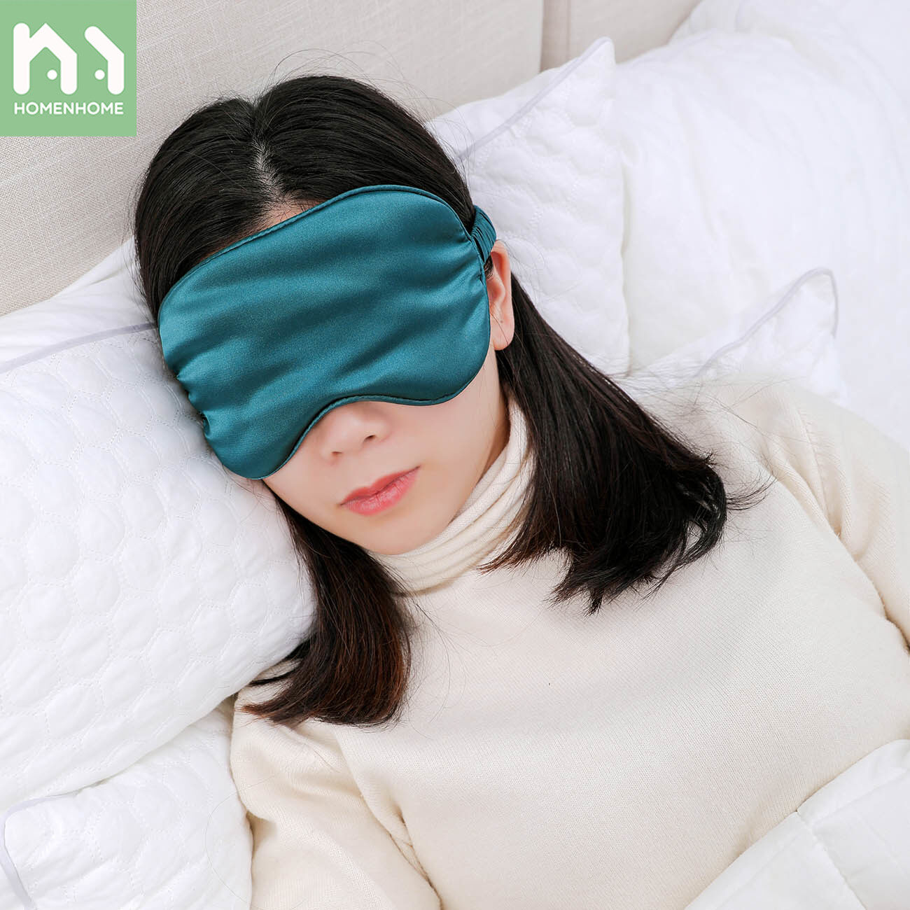 Homenhome Breathable Blackout Eye Shield Simulation Silk Sleep Eye Patch Blindfold