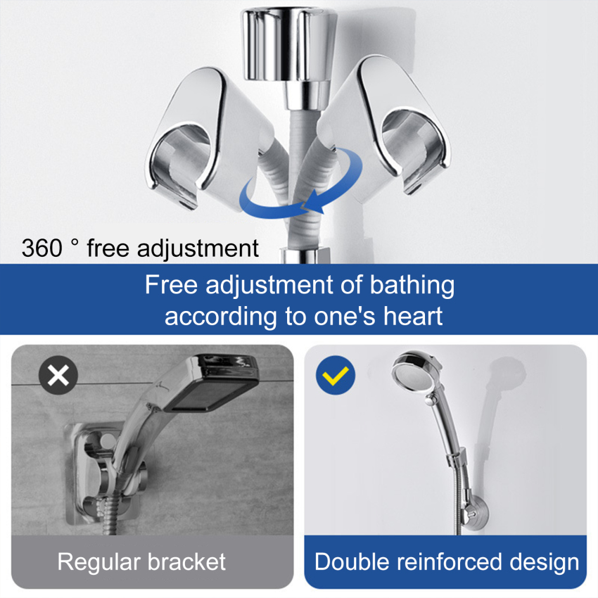 Giá đỡ đầu vòi sen 360 ° giá đỡ phòng tắm nhà tắm có thể điều chỉnh cho vòi hoa sen tắm Giá đỡ xô đầu dính mạnh vào tường