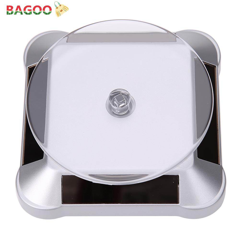 BAGOO New Solar Showcase 360 Turntable Rotating Jewelry Watch Ring Display Stand Fashion 2021