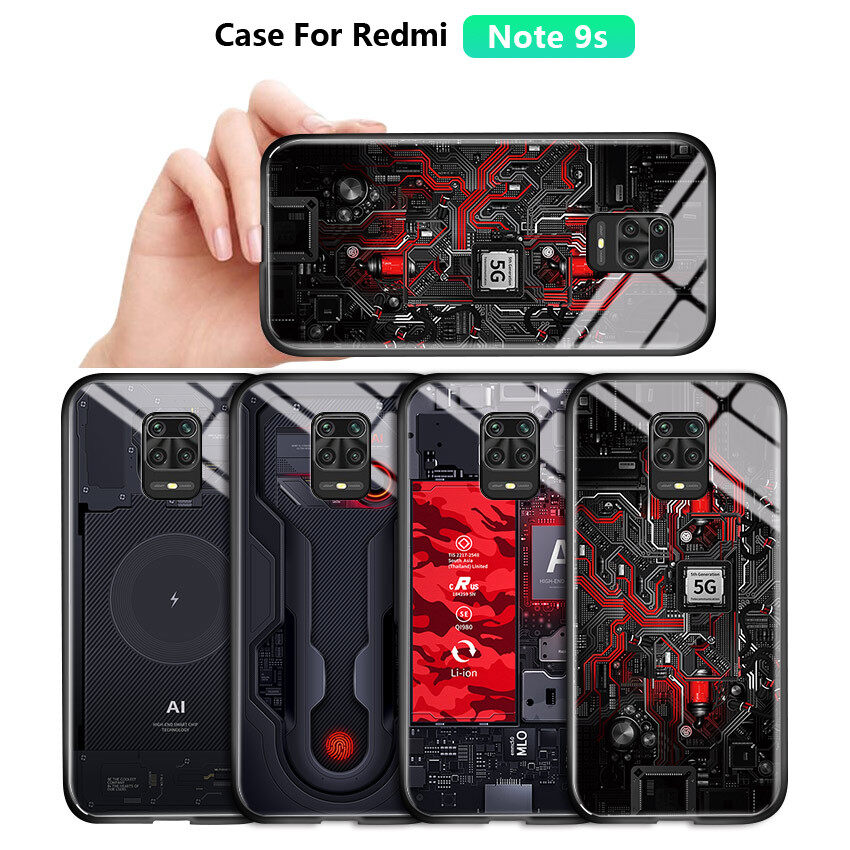 Honinga Dành Cho Ốp Xiaomi Redmi Note 9S Xiaomi Redmi Note 9 Pro Bảng Mạch Công Nghệ Trường Hợp Vỏ Phiên Bản Chủ Đề Thám Hiểm Thăm Dò Ốp Lưng Kính Cường Lực Ốp Điện Thoại Cầm Tay