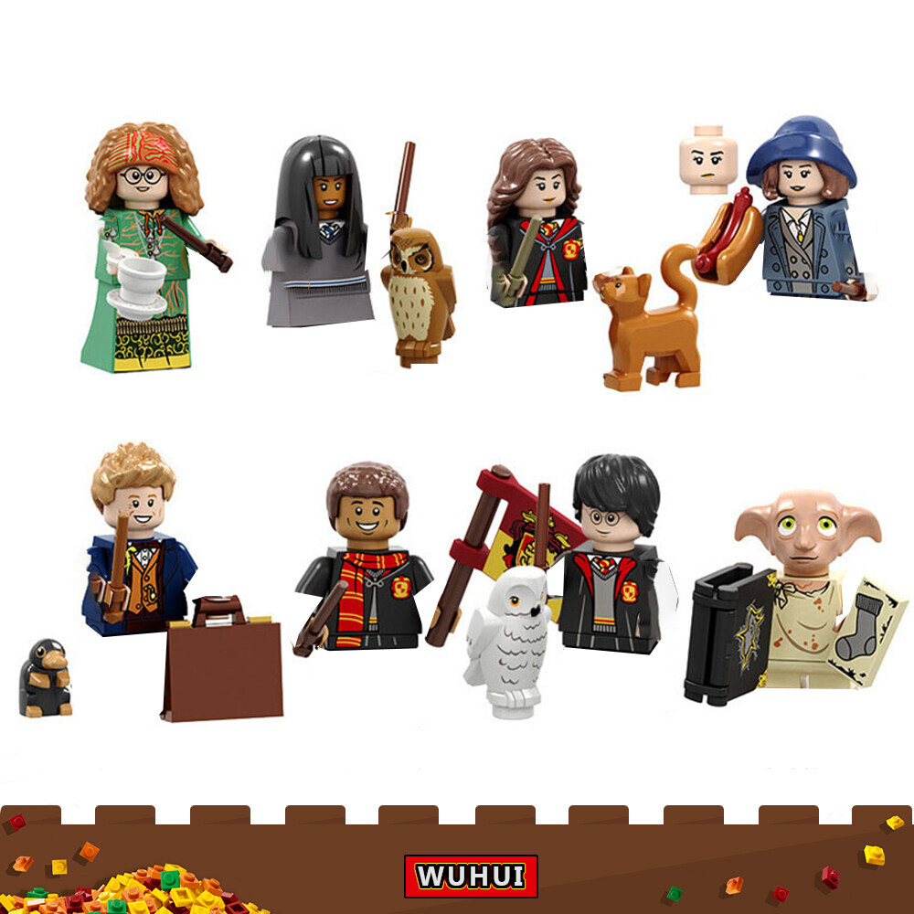 WUHUI 8PCS Harry Potter Minifigures Toy Building Kit Toy Building Blocks Hermione Ron Dumbledore Voldemort Building Bricks for Preschool Children Ages 3+ Kids Toys Compatible with All Brands