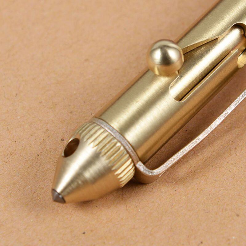 Solid Handmade Brass Gel Ink Pen Retro Twist Pattern Bolt Action Writing Tool School Office Stationery Supply