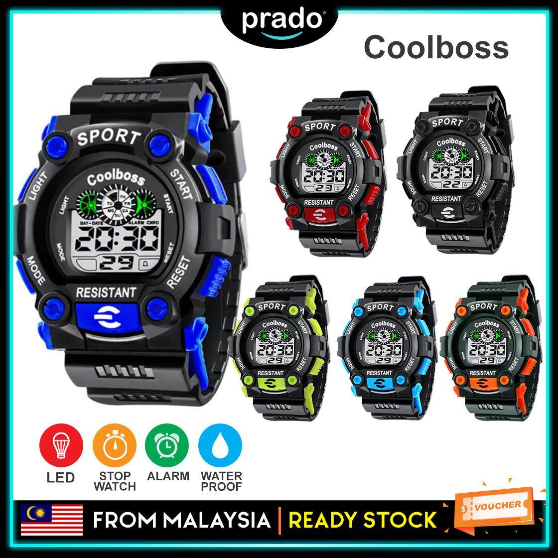PRADO Sport Student Children Watch Kids Watches Boys Clock Child LED Digital Jam Malaysia
